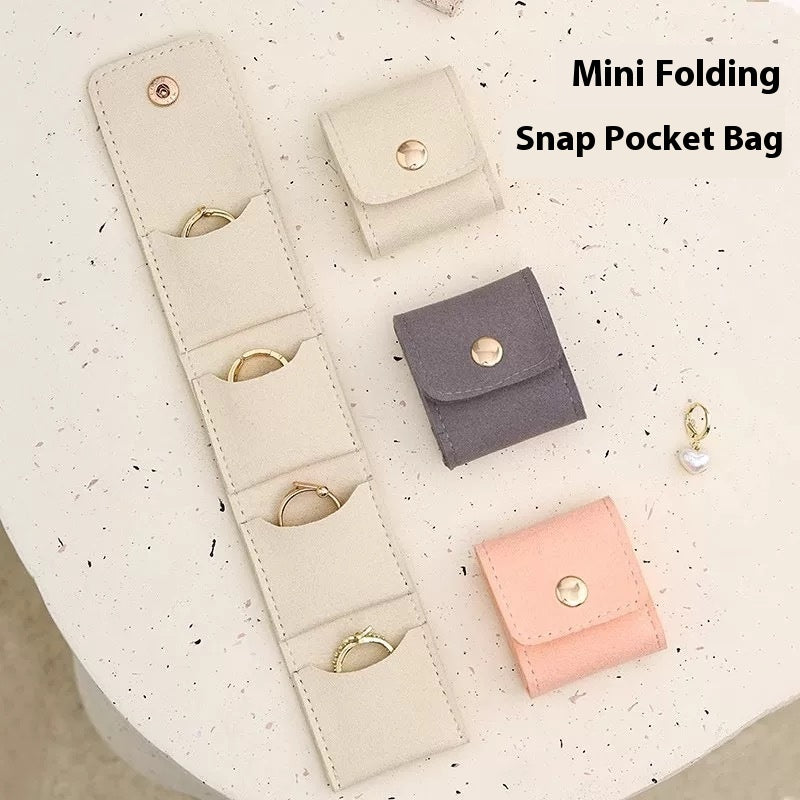 Simple And Convenient Grid Jewelry Mini Microfiber Ring Buggy Bag