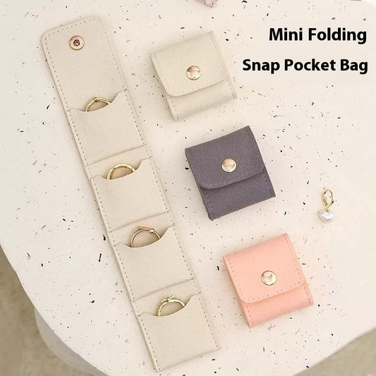 Simple And Convenient Grid Jewelry Mini Microfiber Ring Buggy Bag