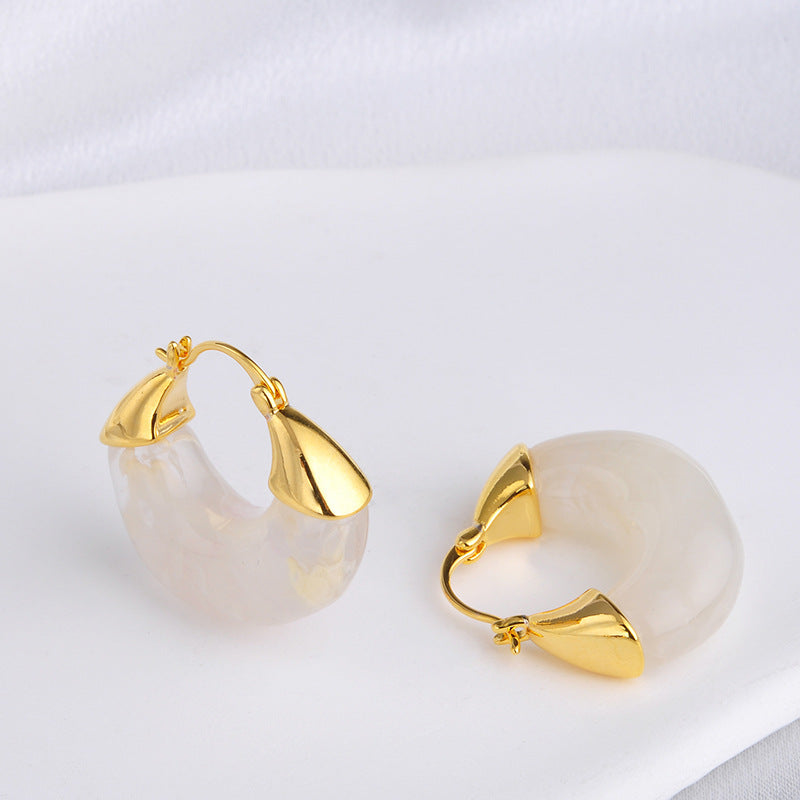 Retro Affordable Luxury High-grade Maillard Amber Earrings