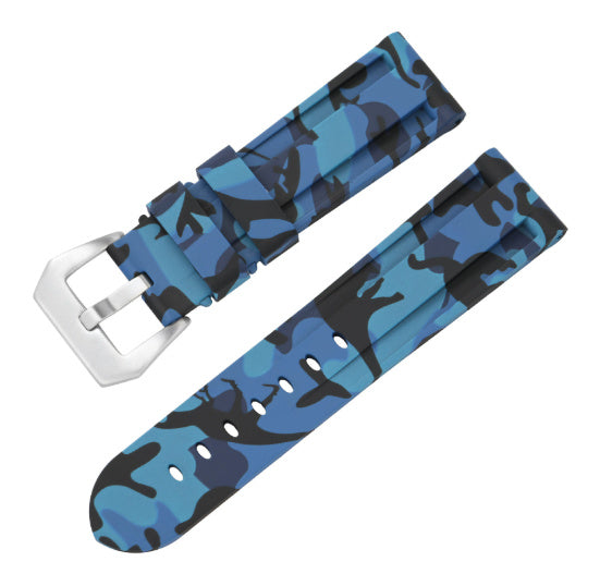 Solid Color Silicone Camouflage Men's Rubber Watch Strap