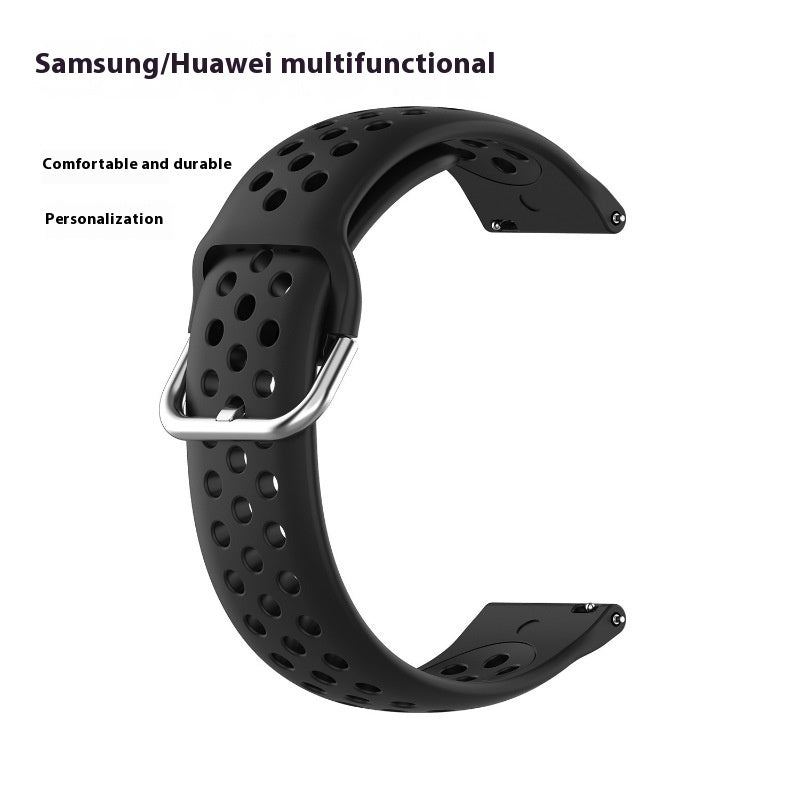 Silicone Watch Strap Porous Straight Buckle
