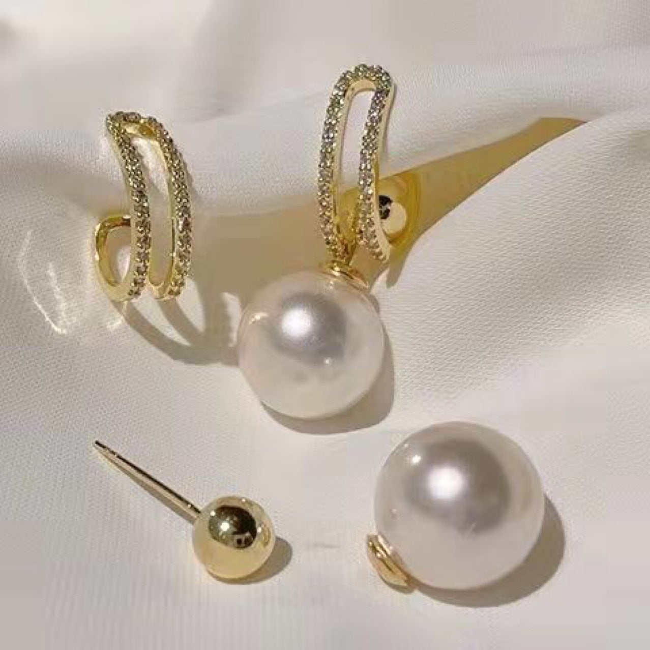 Multiple Ways To Wear Pearl Earrings Eardrops Women's Exquisite