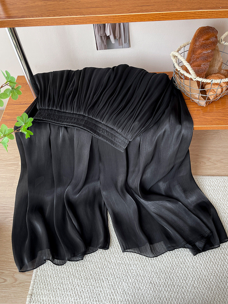 High-end Elegant Ice Silk High Waist Slimming Long Pants