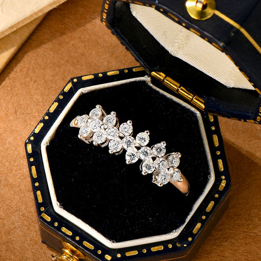 Moissanite S925 Sterling Silver Ring Niche Advanced Sense