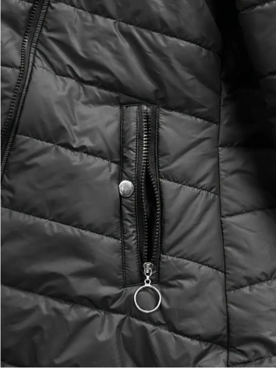Zip-up Hoodie Puffy Coat