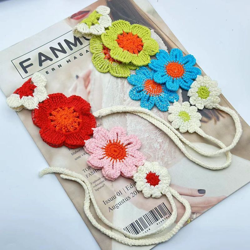 Embroidered Hair Band Sweet Flowers Headdress