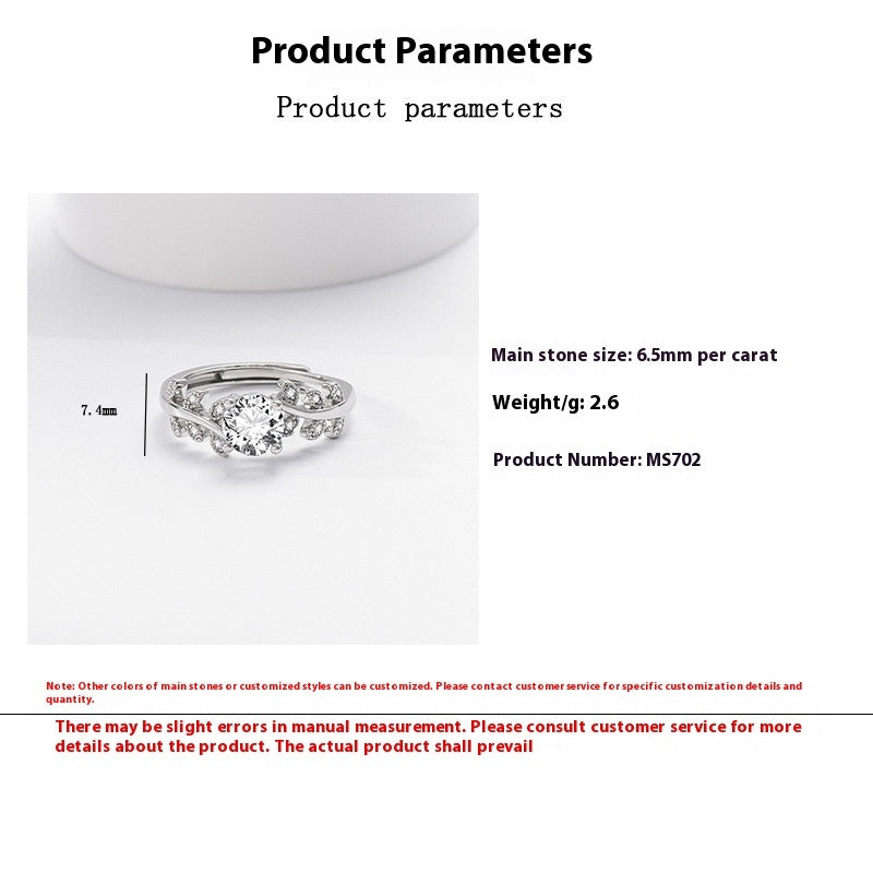 1 Carat Light Luxury High-sensitivity Ring For Female Index Finger