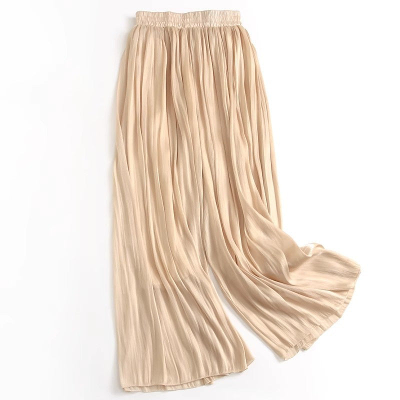 High-end Elegant Ice Silk High Waist Slimming Long Pants