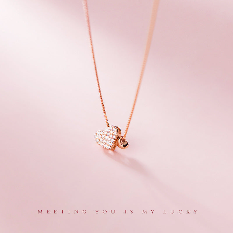 Double Love Necklace For Women Light Luxury Minority Simple Design