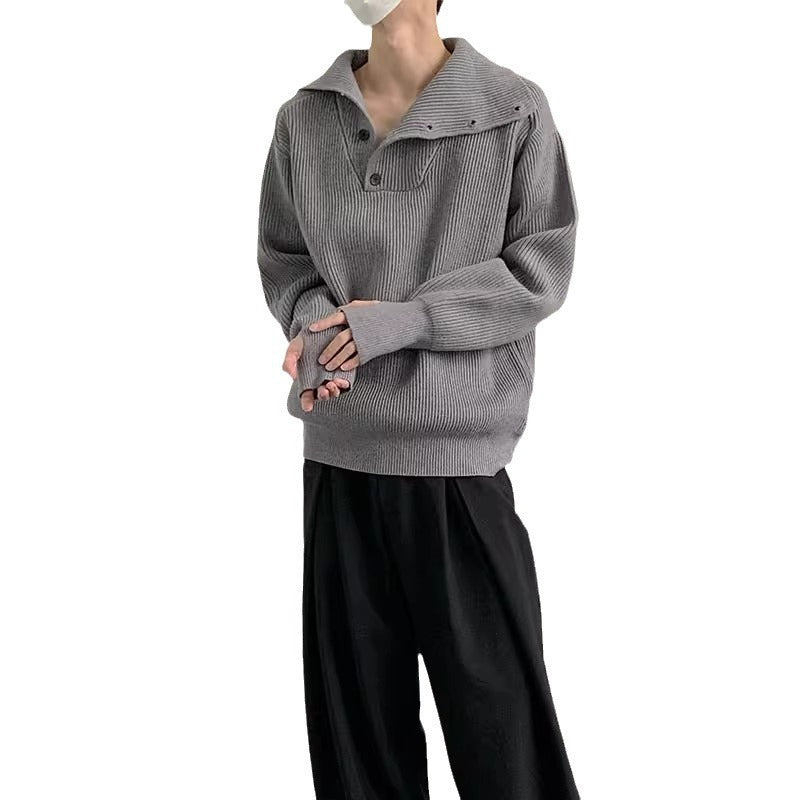 Sweater Men's Idle Style High-grade Round Neck Pullover Loose