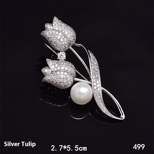 Fashionable Elegant High-end Exquisite Micro-inlaid Zircon Brooch