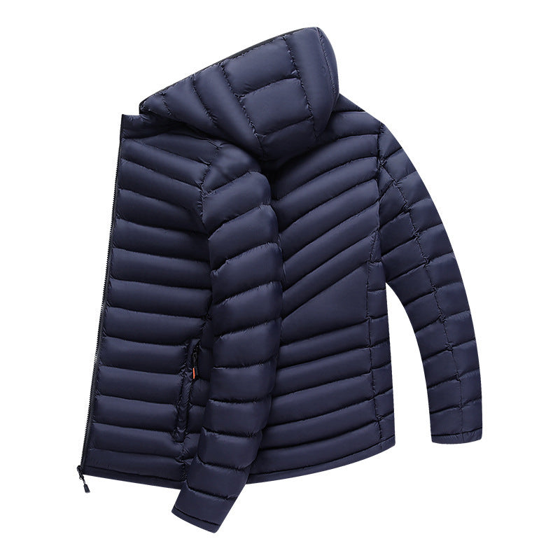 Men's Lightweight Down Cotton-padded Jacket Storage Rib Coat